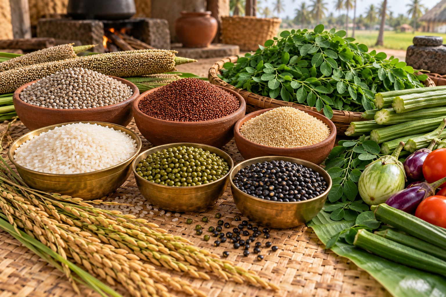 Tamil Nadu-inspired grains, pulses, moringa and fresh vegetables